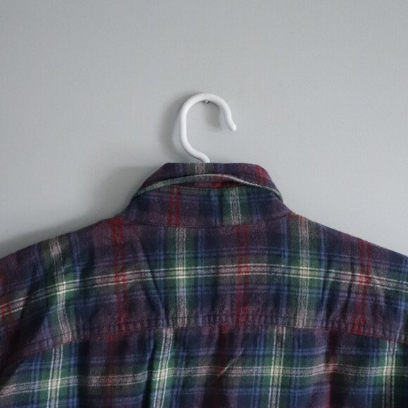 Abercrombie & Fitch Women's Sz M Plaid Flannel Buttoned Collar‎ T-Shirt Top - Picture 6 of 14